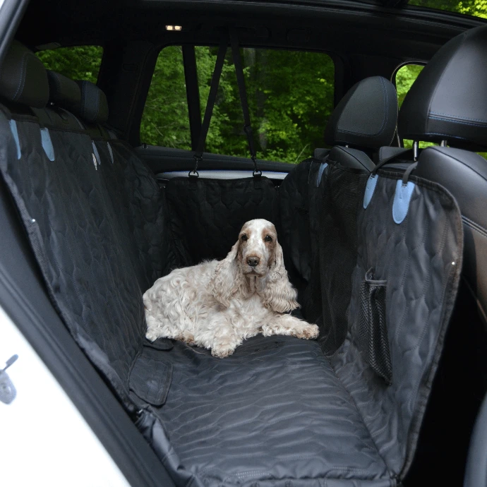 NaMiDa Pets Rücksitzschutz Lederoptik schwarz wasserfest für Hunde