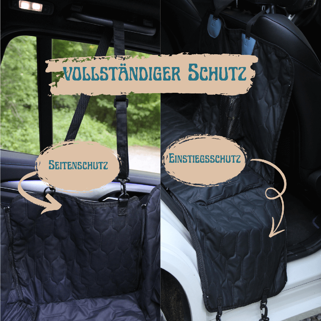 Seitenschutz für Autotüren bei Hundeschondecke mit Reißverschluss
